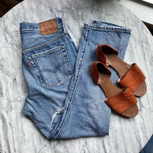 Levi High Rise Skinny 501 White Oak Cone Denim